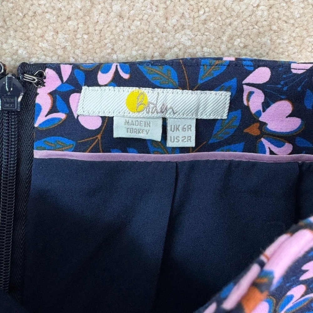 Boden Kensington Floral Pencil Skirt Women's 2 Knee Length Preppy Work Modest - Picture 7 of 8